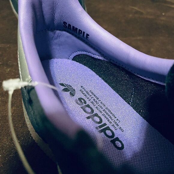 Rare Sample Tag Adidas Handball Spezial Blk Silver Purple 9 US 8.5 UK 42 2/3 EU